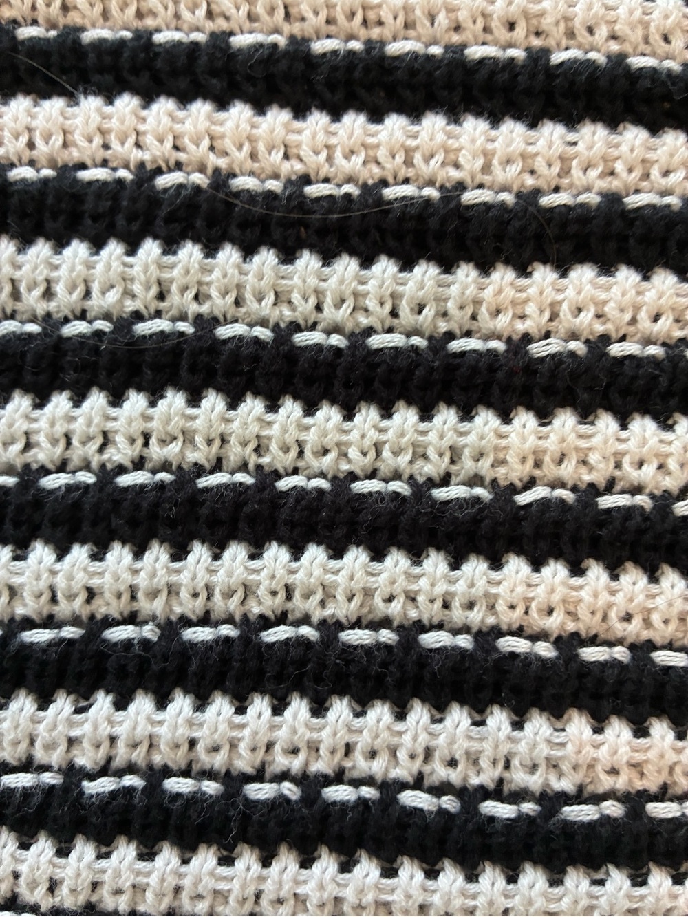 LOFT Black & White Striped Knit Sweater - Picture 4 of 5